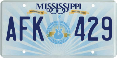 MS license plate AFK429