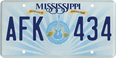 MS license plate AFK434