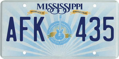 MS license plate AFK435