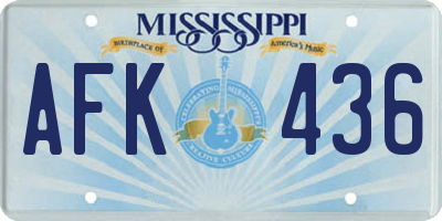 MS license plate AFK436