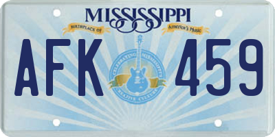 MS license plate AFK459