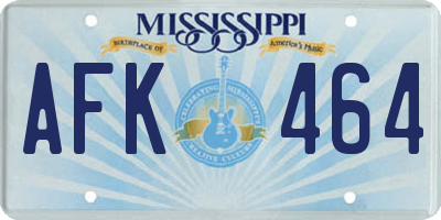 MS license plate AFK464