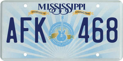 MS license plate AFK468