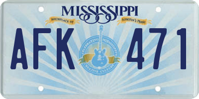 MS license plate AFK471