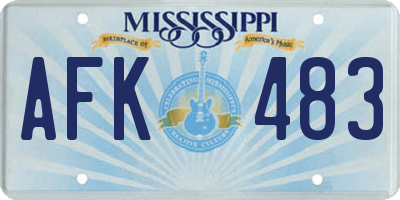 MS license plate AFK483