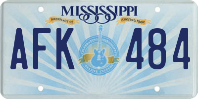 MS license plate AFK484