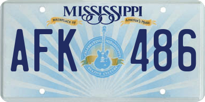 MS license plate AFK486