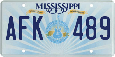 MS license plate AFK489