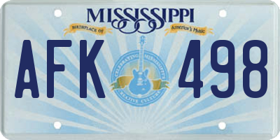 MS license plate AFK498