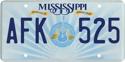 MS license plate AFK525