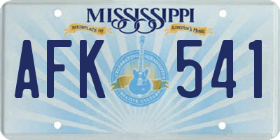 MS license plate AFK541