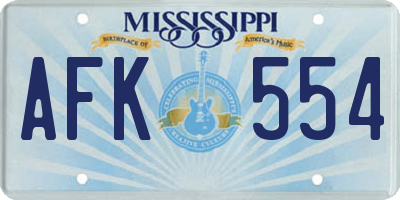MS license plate AFK554