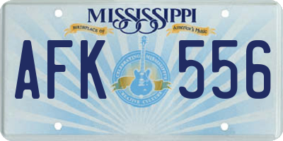 MS license plate AFK556
