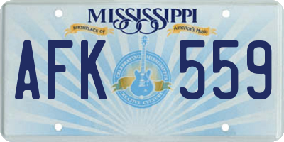 MS license plate AFK559