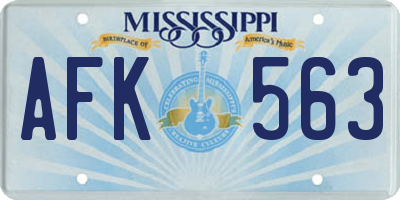 MS license plate AFK563