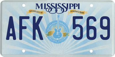 MS license plate AFK569