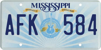 MS license plate AFK584