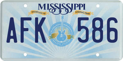 MS license plate AFK586