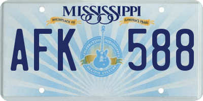 MS license plate AFK588