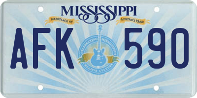 MS license plate AFK590