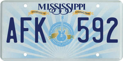 MS license plate AFK592
