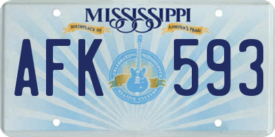 MS license plate AFK593