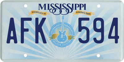 MS license plate AFK594
