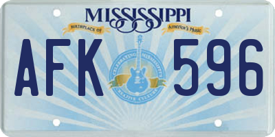 MS license plate AFK596