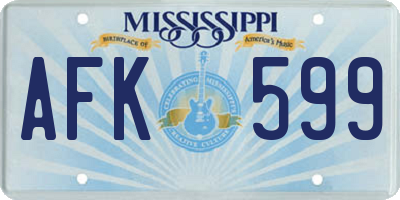 MS license plate AFK599