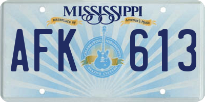 MS license plate AFK613