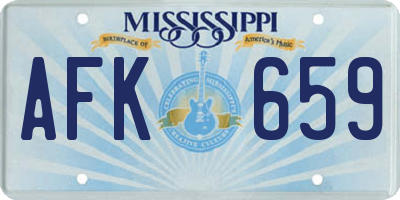 MS license plate AFK659