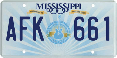 MS license plate AFK661