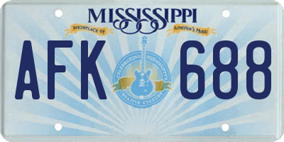 MS license plate AFK688