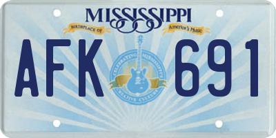 MS license plate AFK691