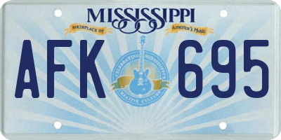 MS license plate AFK695