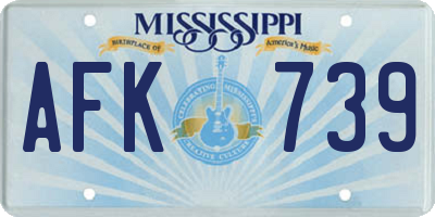 MS license plate AFK739