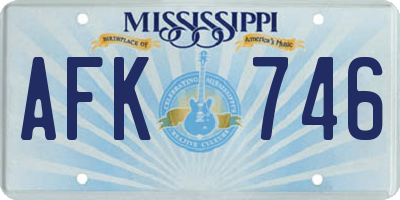 MS license plate AFK746