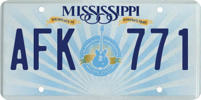 MS license plate AFK771