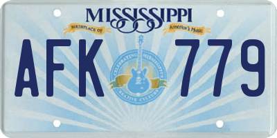 MS license plate AFK779