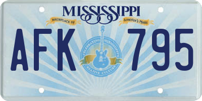 MS license plate AFK795