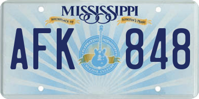 MS license plate AFK848