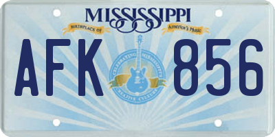 MS license plate AFK856