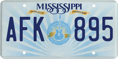 MS license plate AFK895