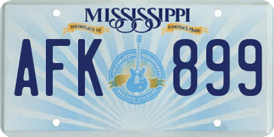 MS license plate AFK899
