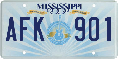 MS license plate AFK901