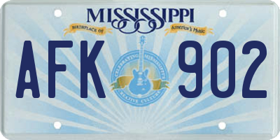 MS license plate AFK902