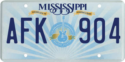 MS license plate AFK904