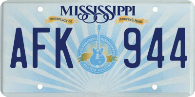 MS license plate AFK944