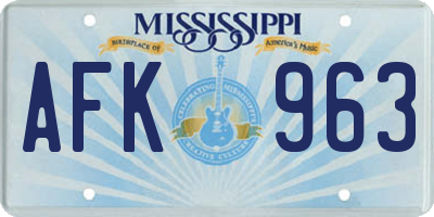 MS license plate AFK963