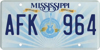 MS license plate AFK964